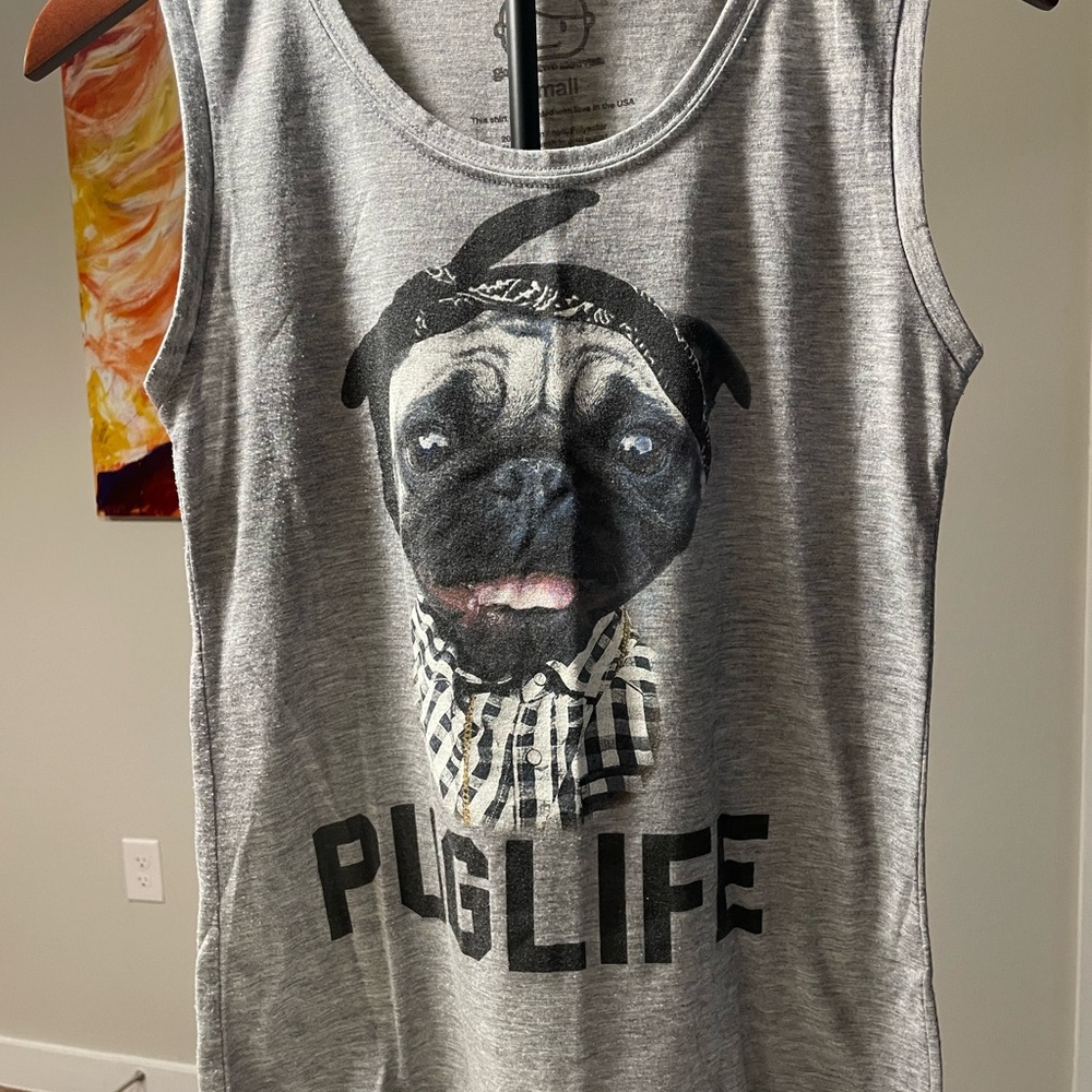 Pug Life Gray Dog Tank Top